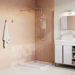 Painel italiano cromado com vidro transparente 90cm Odalia