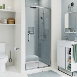 Painel dobrável cromado com vidro transparente 90cm Odalia