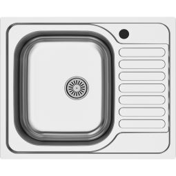Lava-loiça compacto em inox Jabiri 1 cuba + escorredor 60x50cm Jabiri