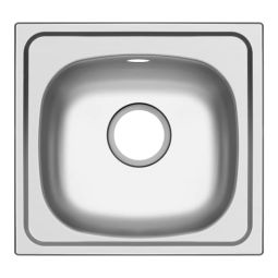 Lava-loiça quadrado em inox Bundt 1 cuba 46,5x43,5cm