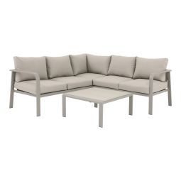 Conjunto de jardim de canto em alumínio Mallia GoodHome para 5 pessoas