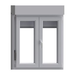 Janela PVC oscilobatente branca com persiana 117x100cm 60mm