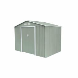 Abrigo de jardim em metal 277x191x202 cm (5,30 m²) leeds verde