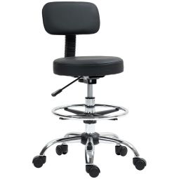 Banco com roda 52x52x92 cm couro sintético Homcom, casa - saúde e beleza