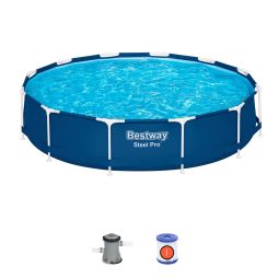 Bestway steel pro piscina tubular destacável ø366 x 76 cm com filtro d