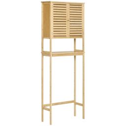 Armário casa de banho 60x23x173 cm mdf, bambu color marrón kleankin