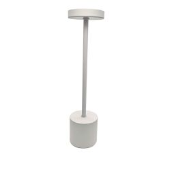 Luminária de mesa LED, metal branca, recarregável, 3 tons, 2000mah