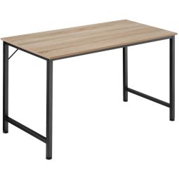 Escritorio estilo industrial estrutura de aço 140 cm madeira clara