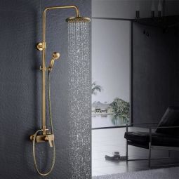 Coluna de chuveiro auralum bronze 2 funções conjunto de chuveiro mecânico c