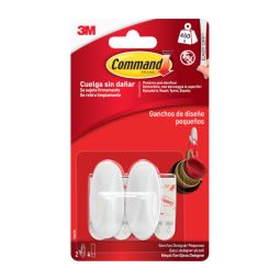 GANCHO ADESIVO PEQUENO BRANCO 3M 2 UNIDADES