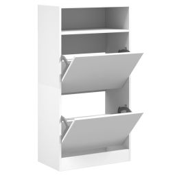 vidaXL zapatero de madera de ingeniería blanco 60x34x116 cm