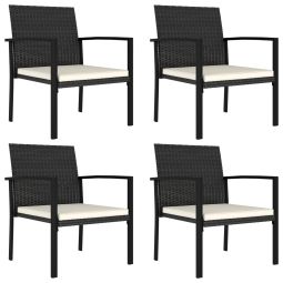 Cadeiras de jantar para jardim 4 pcs vime pe preto