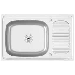 Lava-louça cozinha + escorredor 800x500x155mm aço inox prateado
