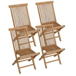 Conjunto de 4 cadeiras de jardim de teca lombok