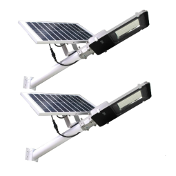Pack x2 LED street light 200w solar panel 25w 200 LEDs branco 6000k