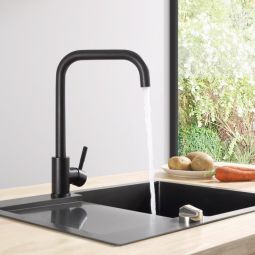 Misturador de cozinha em aço inoxidável preto cecipa, torneira de cozinha c