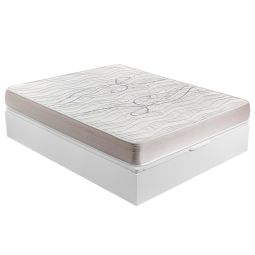 Colchão 135x190cm e sommier com arrumação xfresh premium branco montagem