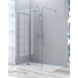Ecrã de duche fixo painel transp de duchebrilho cromo de 90cm