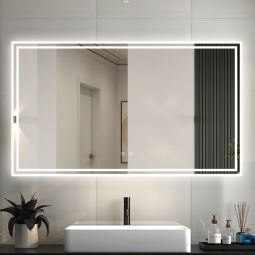 Espelho de casa de banho LED 120×70cm＋bluetooth＋anti-embaciamento