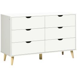 Cómoda com 6 gaveta 120x40x76 cm color blanco Homcom