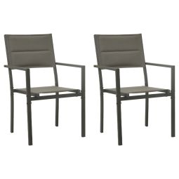 Cadeiras de jardim 2 pcs textilene e aço cinzento/antracite