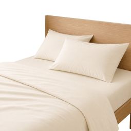 Jogo de sabanas 100% aLGodão liso bege cama de 180cm donegal collections