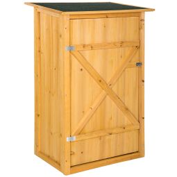 Armário de jardín teto plano madeira tratada 75 x 56 x 118 cm castanho