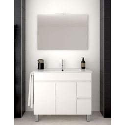 Móvel de banho isquia com lavatório y espelho branco 80x40cm