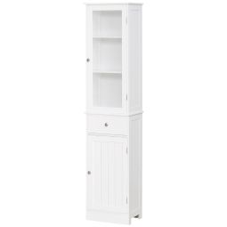 Armário alto para casa de banho 40x27x171,5cm mdf e acrílico color blanco