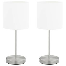 Candeeiros de secretária ativados por toque 2 pcs branco e14