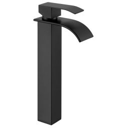 Misturador de lavatório cascata - cecipa max - aço inoxidável - preto - alt