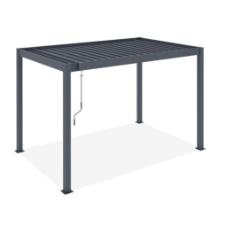 Pérgola bioclimática autoportante de alumínio cinza piana 3x2m