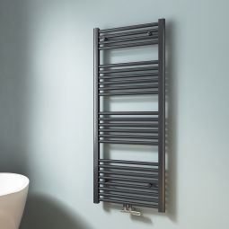 Emke toalheiro água quente tubo redondo antracite 120x50 cm