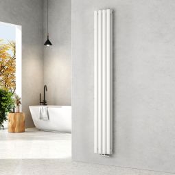 Emke radiador tubo redondo horizontal branco 180x24 cm, dupla camada