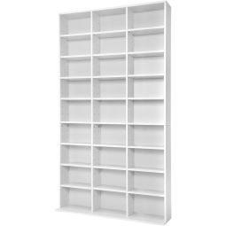 Tectake estante para cds 27 prateleiras, 1080 cds, 180x102x23,5 cm, branco