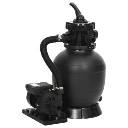 vidaXL filtro de arena para piscinas con válvula de 6 vías negro