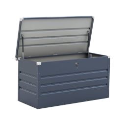 Caixa de jardim metálica "store" - 480 l - 132 x 61 x 60 cm - cinza