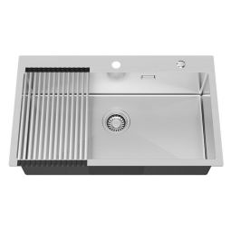 Pia de cozinha - cecipa max - 75x45cm - aço inoxidável escovado - escorredo