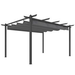 Pérgola 396x296x220 cm alumínio, poliéster color gris Outsunny