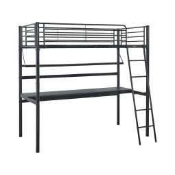 Cama alta com secretária "alona" - 90 x 190 cm - preto