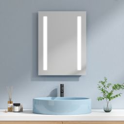 Emke espelho de banheiro espelho LED de parede 45x60 cm com luz branca fria