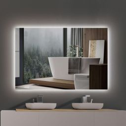 LEDimex-espelho suécia 100x70 quadrado retroiluminado LED
