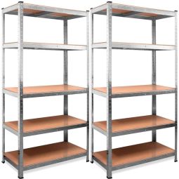 Pack 2 Estanterias Metálicas Galvanizadas Nyana 875kg 5 Baldas 180x90x40cm