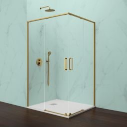 Divisória angular eleven ouro 100x70- 2fixos+2deslizantes-anticalcário
