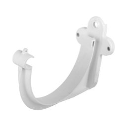 SUPORTE CURVO PVC PARA CALEIRA BRANCO 125 MM