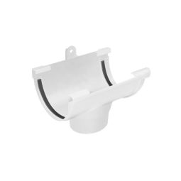 Descida para caleira em PVC curvo branco 125 mm