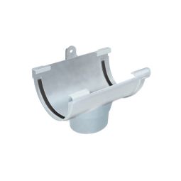 Descida para caleira em PVC curvo cinzento 125 mm