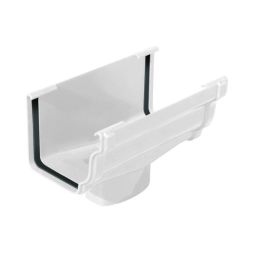 Descida para caleira de cornija de PVC branco