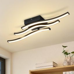 Nettlife candeeiro de teto preto 51.5x12