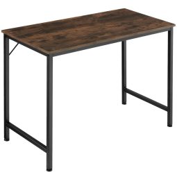 Escritorio estilo industrial estrutura de aço 100 cm madeira oscura